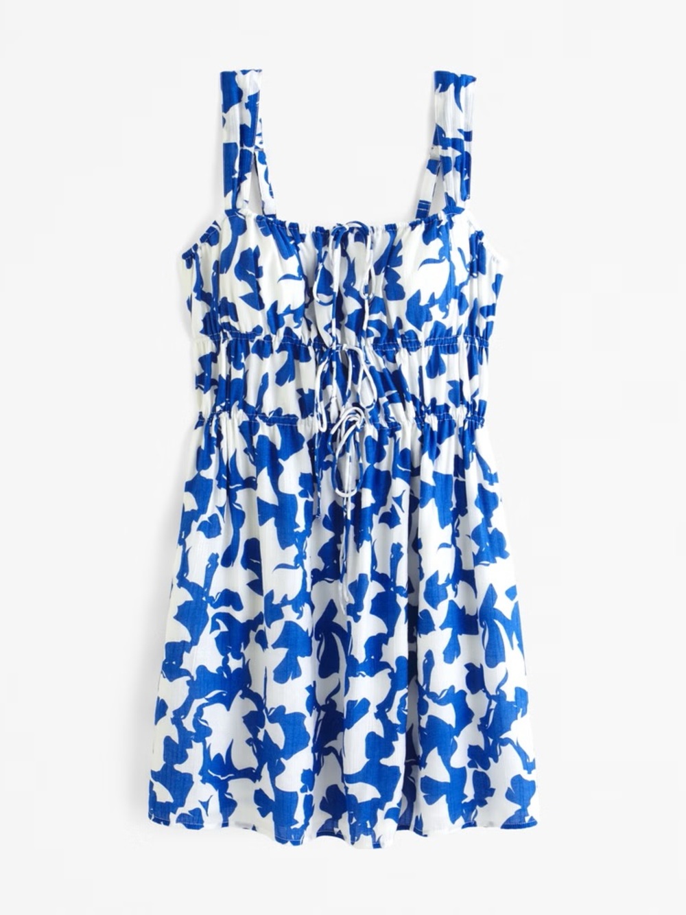 Abercrombie & Fitch Women's Emerson Blue & White Floral Mini Dress Medium Tall